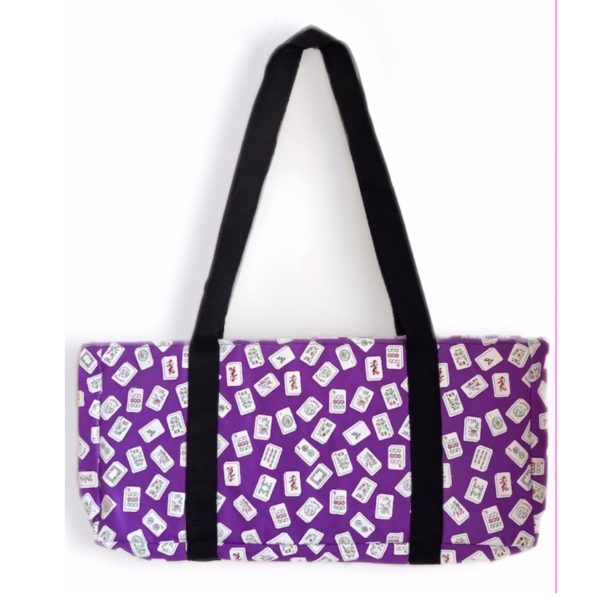 Purple case with MahJongg Tile Design- Over the Shoulder, Soft Mah Jongg Case